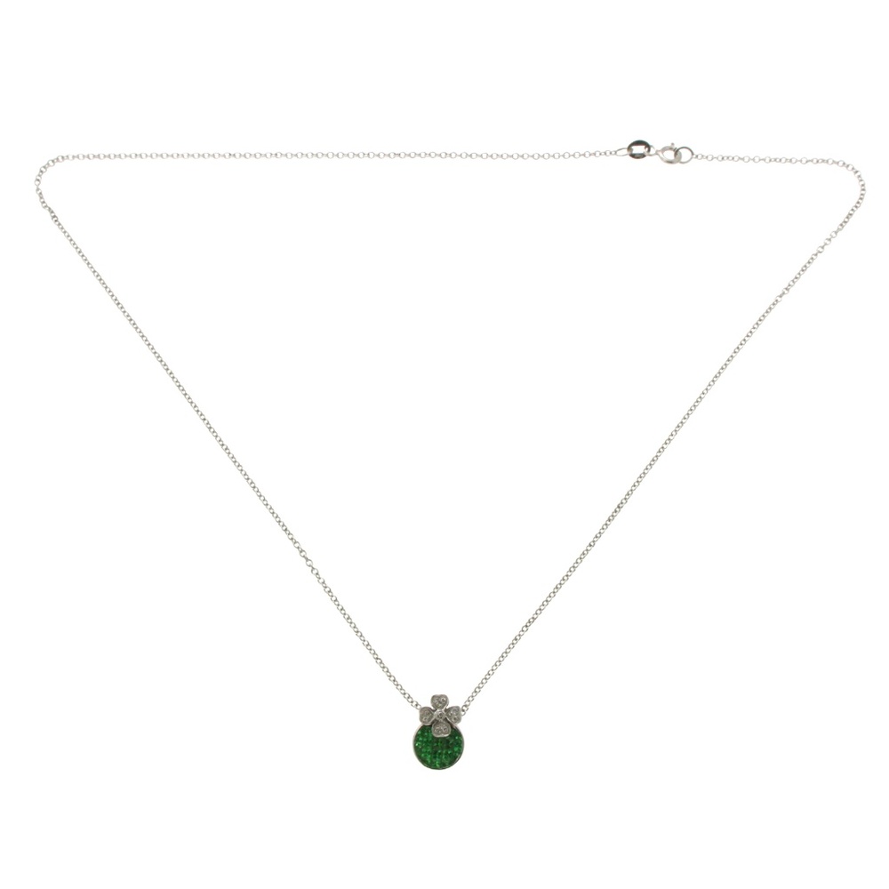 Unbranded 14k White Gold Tsavorite Necklace View 2
